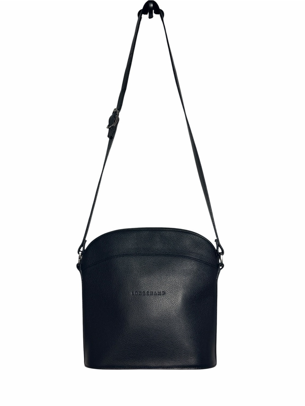 Vintage Longchamp Le Foulonné Pebbled Leather Crossbody Bag Made in France